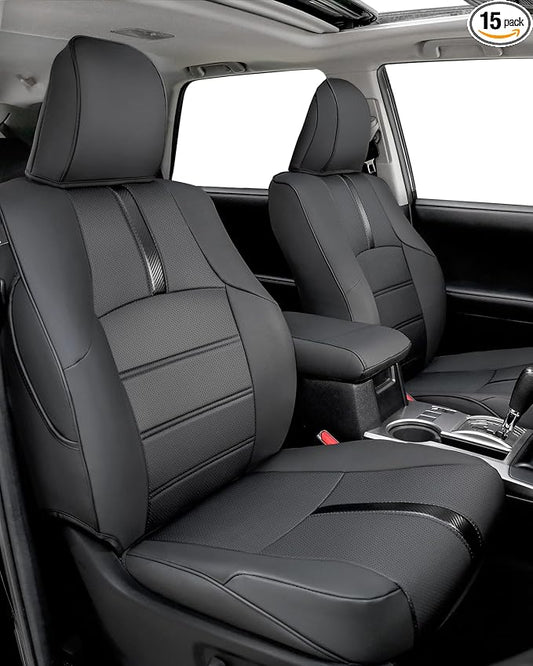Seat Covers for Toyota 4Runner 2011-2024, (5 Seats Only) (Not Fit 7 Seats)Full Set Full Coverage Waterproof Leather Covers for 2012 2013 2014 2015 2016 2017 2018 2019 2020 2021 2022 2023 Accessories