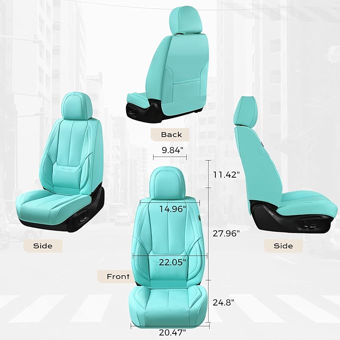 Coverado Car Seat Covers, Seat Covers for Cars, Waterproof Leather Auto Seat Protectors, Leather Car Seat Cushion, Car Interiors Accessories Universal Fit for Most Cars