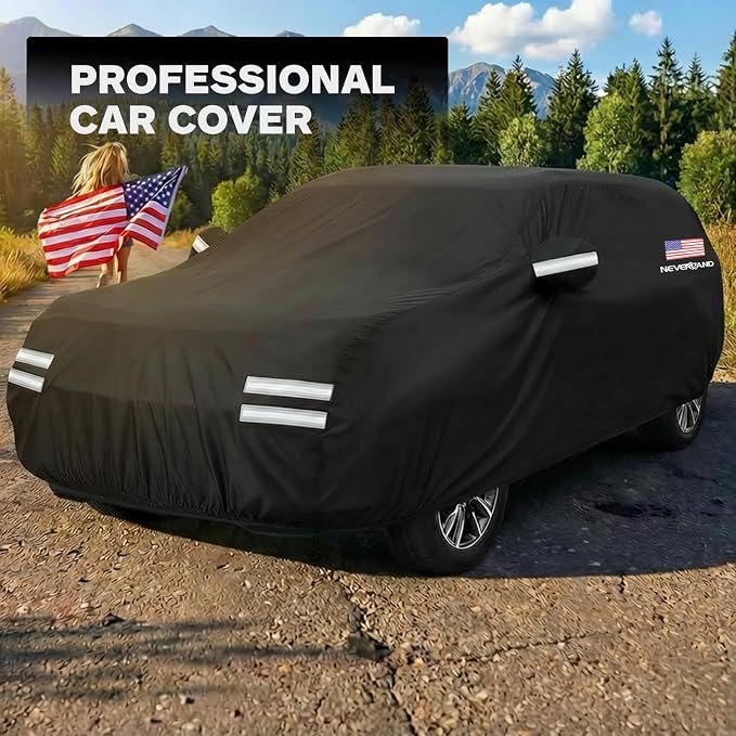 Car Cover Compatible with Ford Explorer, Full Car Covers Waterproof All Weather Dustproof, Snowproof, UV Protection Exterior Car Covers for Automobiles Universal Fit Ford Explorer