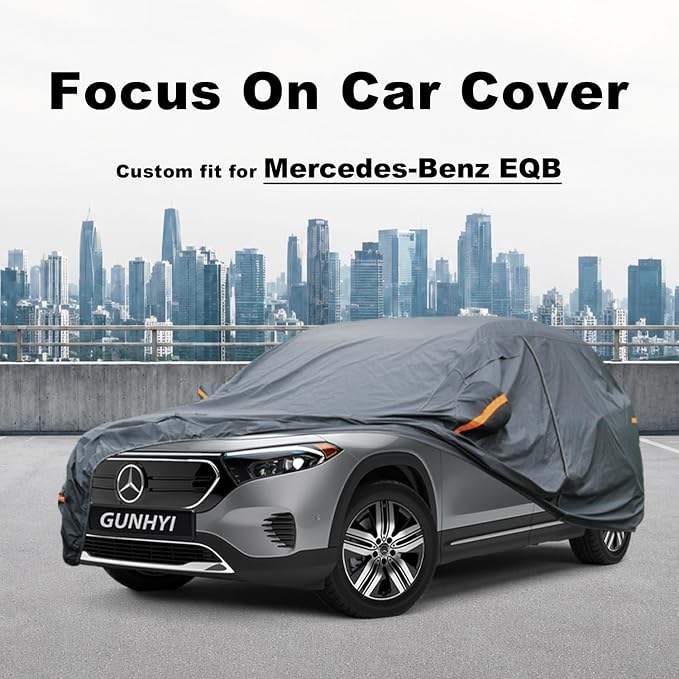 GUNHYI Premium Car Cover Custom Fit Mercedes-Benz EQB, 16 Layers Heavy Duty Car Cover Waterproof All Weather with Zipper Door for Sun Rain Snow Dust Uv Protection