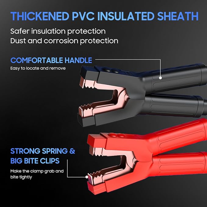 Heavy Duty Jumper Cables - 2/0 Gauge 30 Feet 1600Amp Automotive Booster Jumper Cables with 350A Battery Quick Connect and Permanent Installation kit for Car, SUV and Trucks Battery - (SB350 Gray)