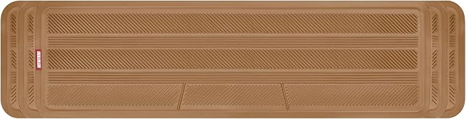 Motor Trend Rear Seat Runner, Rubber Floor Mat Liner for 2nd or 3rd Row Car SUV Van, Durable Heavy Duty Polymerized Latex Full Interior Protection, Beige