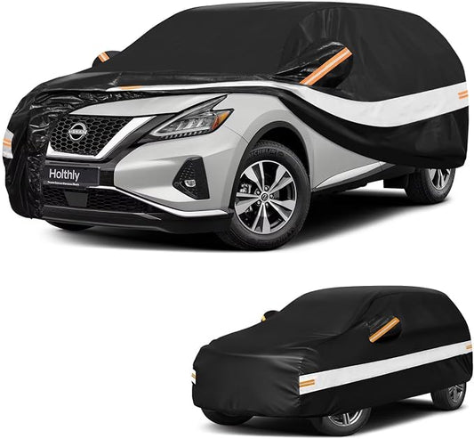 10 Layers SUV Car Cover Custom Fit for Nissan Murano(2002-2026), Waterproof All Weather for Automobiles, Outdoor Full Cover Sun Dust Rain Protection with Cotton. Black