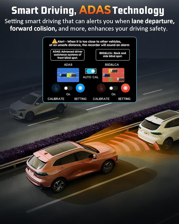4K Dual Dash Cam Front and Rear, 4K+2K Dashcam with 5GHz WiFi & APP Control | Dash Camera for Cars with 64GB Card, 24H Parking Monitor, Night Vision, Loop Recording, G-Sensor, WDR, 3.2" IPS Screen