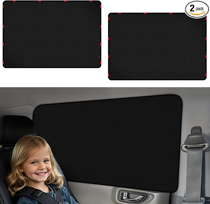ZATOOTO Rear Window Cover for Privacy,Soft Suede for Durable,21.2×39.3in | Light Blocking Sun Shades for Camping, Stay Cool & UV Protection, Rear Window Sunshade for Babies
