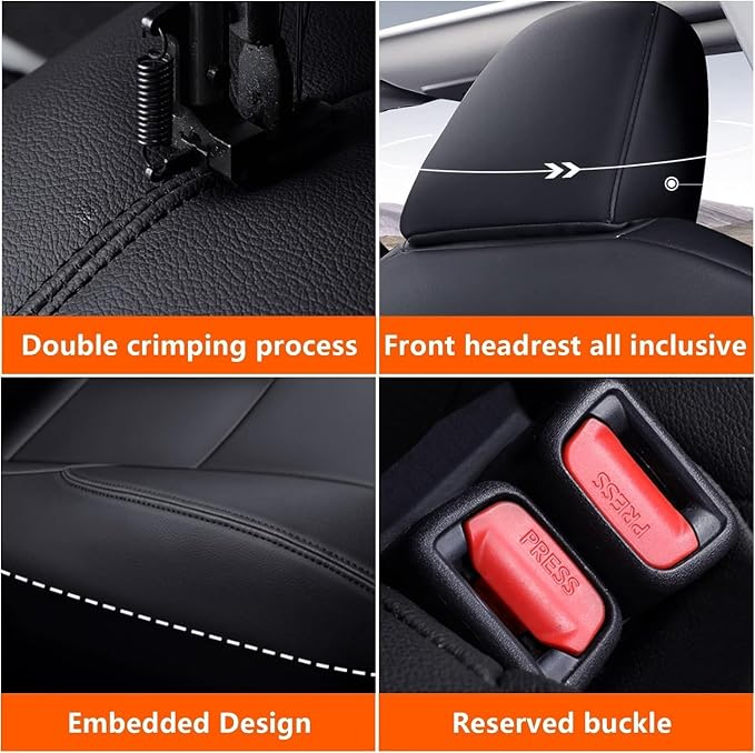 AOMSAZTO Seat Covers for Nissan Sentra: 2020 2021 2022 2023 2024 2025 S SV | Custom Fit Full Set Leather Cushion Car Seats Cover Black