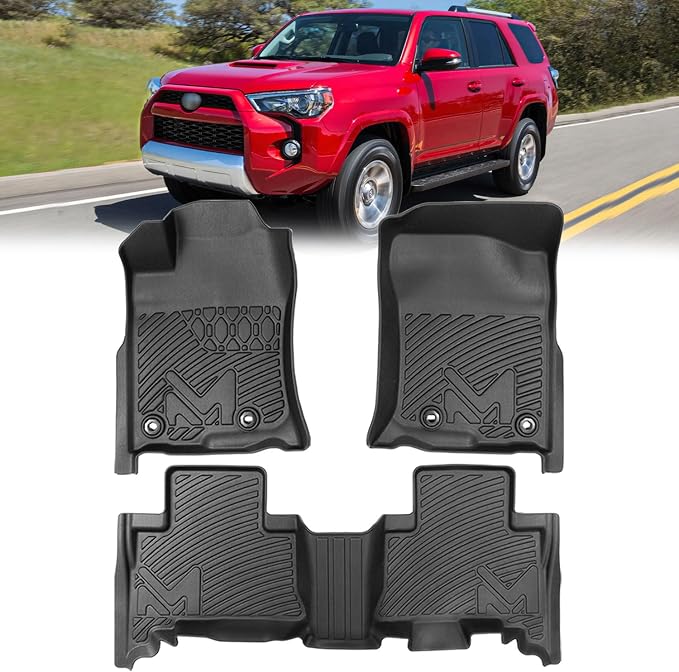 Floor Mats Custom for Toyota 4Runner 2013-2024 (7 Seats & 5 Seats) & 2014-2024 Lexus GX460, All Weather Cover Protection Waterproof Black TPE Automotive Floor Liner Front & Rear Row Full Set Car Mats