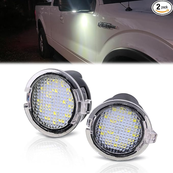 Nilight 2PCS LED Side Mirror Puddle Lights Compatible with Ford F-150 Explorer Edge Fusion Expedition Taurus X Ranger Flex Mustang Lincoln Navigator MKX Mercury Sable (2003-2024),6000K White