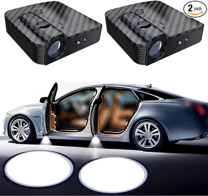 Customized Car Door Projector Lights,Customized Logo Carbon Fibre Car Door Lights LED Lights (2Pcs)
