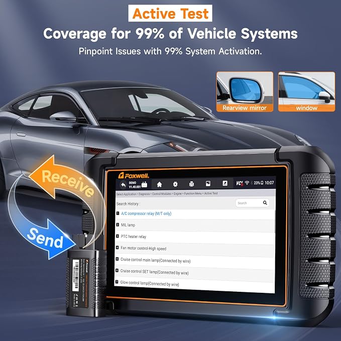 2026 FOXWELL Scanner NT809BT OBD2 Scanner Diagnostic Tool with 30+Resets, All System Bidirectional Scan Tool for All Vehicles, CAN-FD, FCA Autoauth, 3-Yr Free Update, AutoVIN, Wireless 65-Foot, Orange