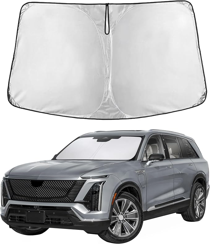 EcoNour Windshield Sunshade Compatible for Cadillac SRX/Vistiq/Optiq - 2010-2016, 2025, 2026, Sun Visor for Front Windshield & Window Sun Shade Cover, UV Heat Blocker & Protector, Car Accessories