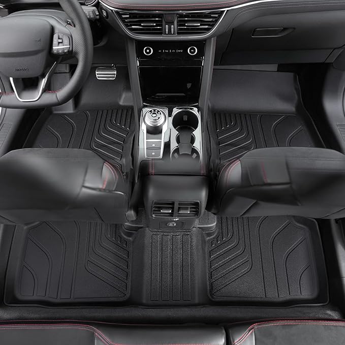 Floor Mats for Ford Escape 2020-2026, All Weather Floor Mats Trunk Cargo Liner with Backrest Protectors and Door Sill Guards Accessories, Full Coverage Set (Not fit Hybrid Model)