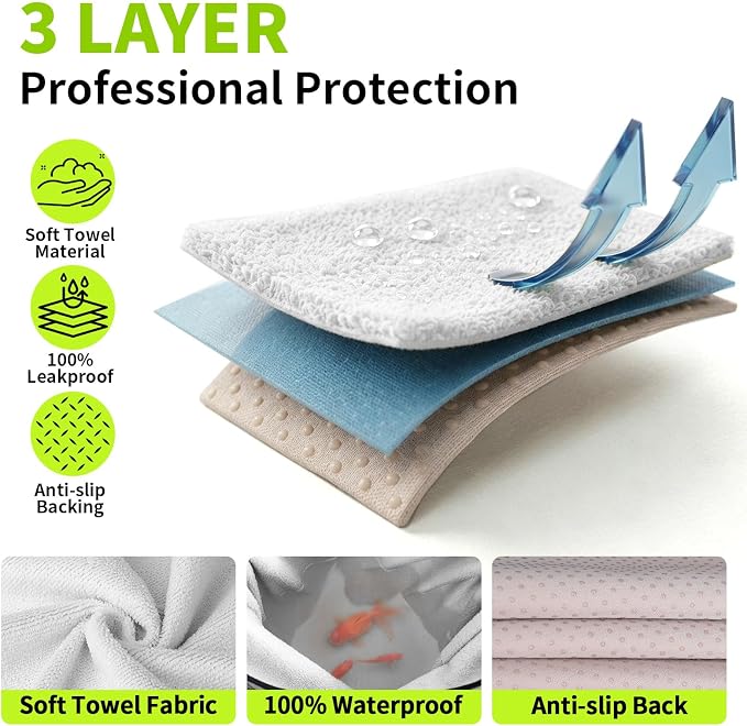 Leader Accessories Waterproof Towel Car Seat Cover, Front Bucket, White | Universal Non-Slip, Fits Car Truck SUV, Machine Washable, For Dog & Kid, Pets, Yoga, Gym, Beach, Swimming, Outdoor Sports