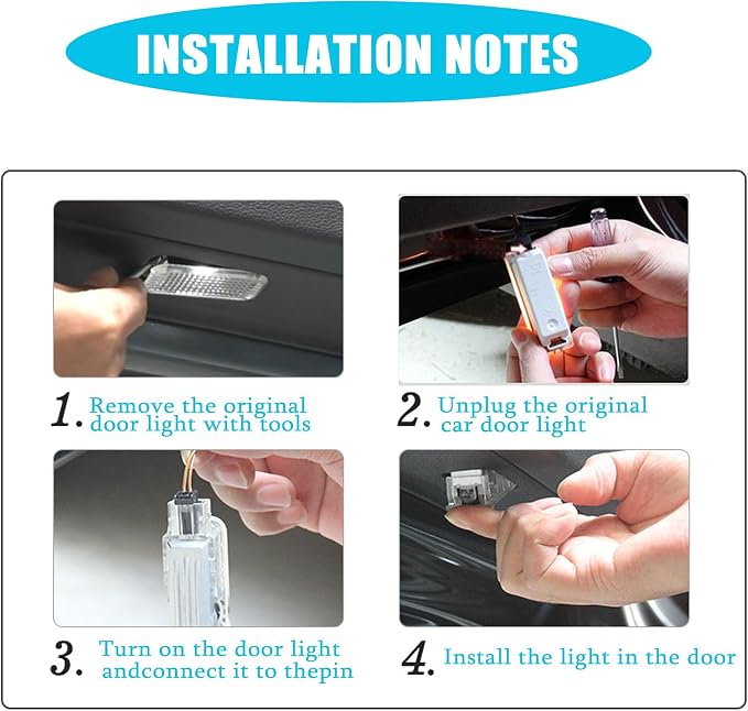 Never Fade Door Light Logo,LED Welcome Lights Lamp Door Light Puddle Lights Accessories Compatible withA3/A4/A5/A6/A7/A8/Q3/Q5/Q7/R8/TT/RS/SQ5/SQ8(4PCS)