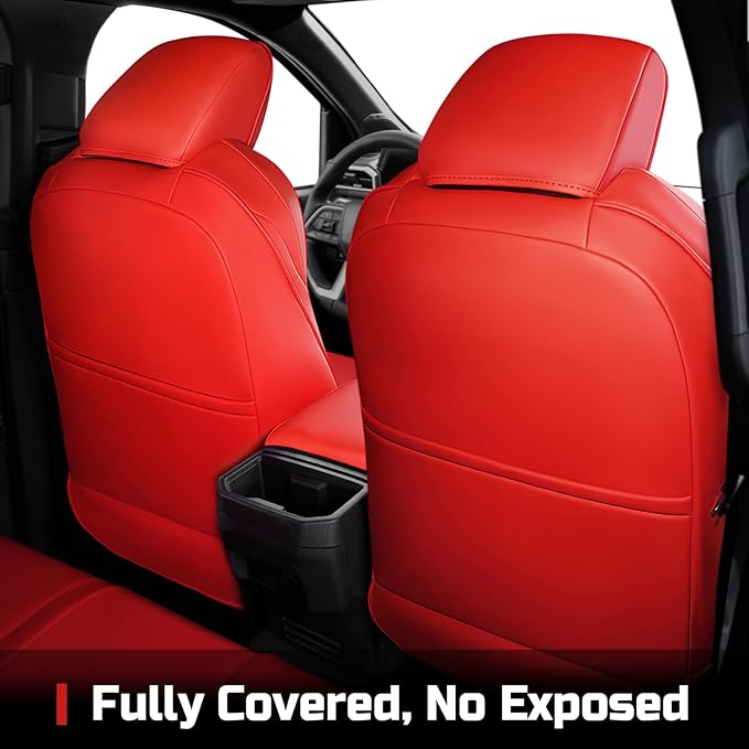 Leather Seat Covers Custom Fit for Tacoma Gen 4th (2024-2026) Double Cab | Custom Fit for SR, SR5, TRD PreRunner, TRD Sport, TRD Off-Road, Limited, Trailhunter - Fully Covered - Fit Like a Glove