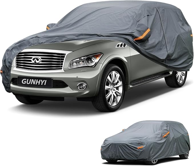 GUNHYI Premium Car Cover Custom Fit Infiniti QX56, 16 Layers Heavy Duty Car Cover Waterproof All Weather with Zipper Door for Sun Rain Snow Dust Uv Protection