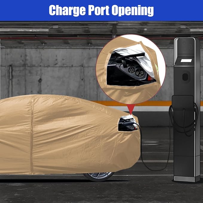 Heavy Duty Outdoor Car Cover Custom Fit for 2020-2026 Tesla Model Y,Windproof All Weather Waterproof Sun Rain UV Dust Snow Protection Outdoor Car Covers