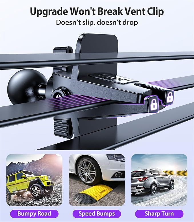VICSEED for MagSafe Car Mount [Upgraded Strongest Magnet Power] Magnetic Phone Holder for Car Vent 360 Adjustable Magnetic Phone Mount for iPhone 17 Pro Max 16 15 14 13 12 Plus Mini, Purple