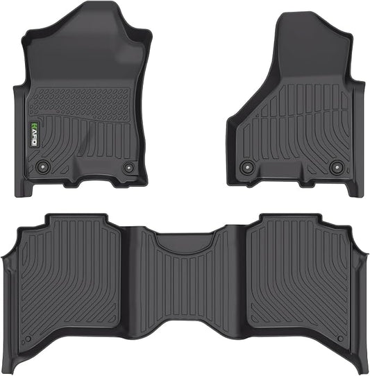 HAFIDI® Floor Mats Fit for 2019-2026 Dodge Ram 2500/3500 Crew cab | All Weather Protection TPE Floor Liners, Custom Exact Fit, Raised Edge Design, Anti-Slip, Waterproof, Stainproof