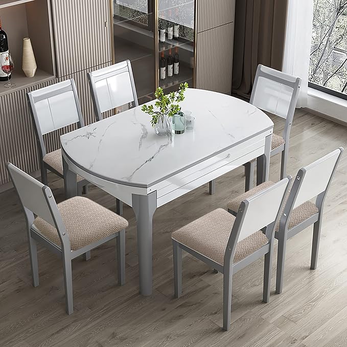Genina Waterproof Seat Covers for Dining Room Chairs Covers Dining Chair seat Covers Kitchen Chair Covers slipcovers (Khaki, 6 Pcs)