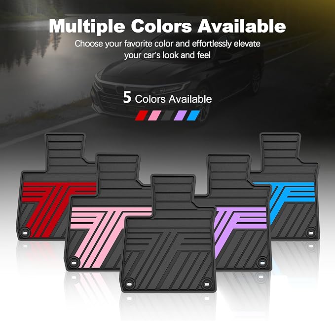Floor Mats Fit for 10th Gen Honda Accord 2022 2021 2020 2019 2018 Sedan (Gasoline & Hybrid), All Weather Rubber Custom Fit Anti-Slip Floor Liners,1st & 2nd Row, Black