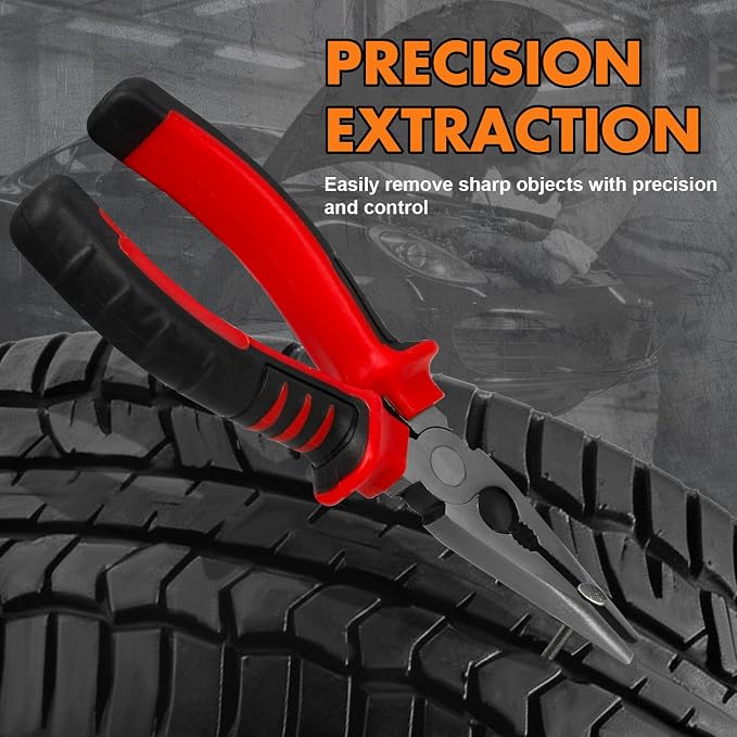 X-BULL Heavy Duty Tire Plug Kit All-in-One Tire Repair Kit with Self-Vulcanizing Plugs & Organized Bag for Car, SUV, Truck, Motorcycle, On Road & Off Road Professional Flat Tire Fix Kit