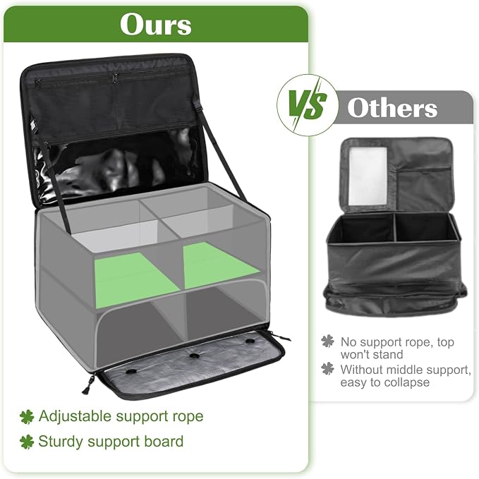 Golf Trunk Organizer, Waterproof Car Golf Locker with Separate Ventilated Compartment for 2 Pair Shoes, Golf Storage for Balls, Tees, Cap, Clothes, Gloves, Accessories, Gifts for Men, Women