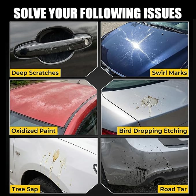 Car Scratch Removal Wax, 2026 New Scratch Remover for Vehicles, Car Paint Scratch Repair Kit for Deep Scratches, Universal Polishing Compound with Sponge (1pcs)