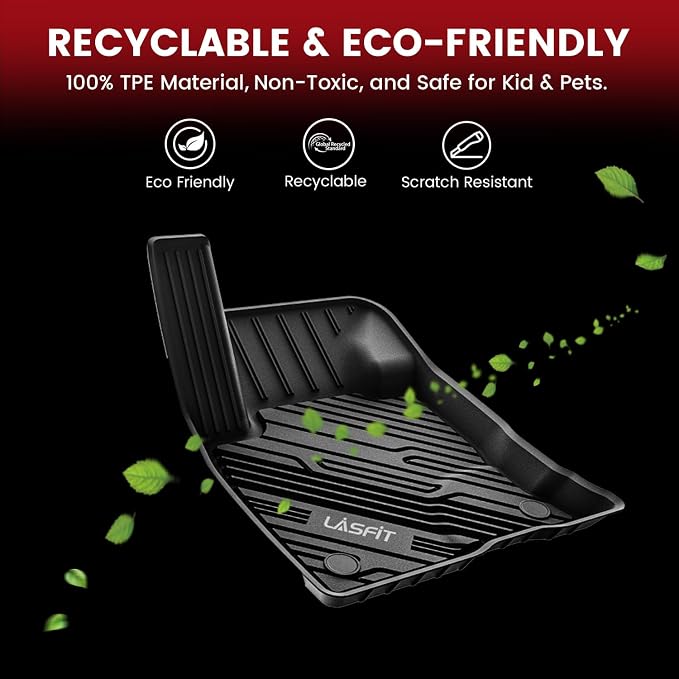 LASFIT Floor Mats for Ford Bronco Sport 2021-2026 Carpet Floor(Not for Rubberized Flooring) All Weather Protector Custom Fit TPE Car Liners, No Sliding, No Curling