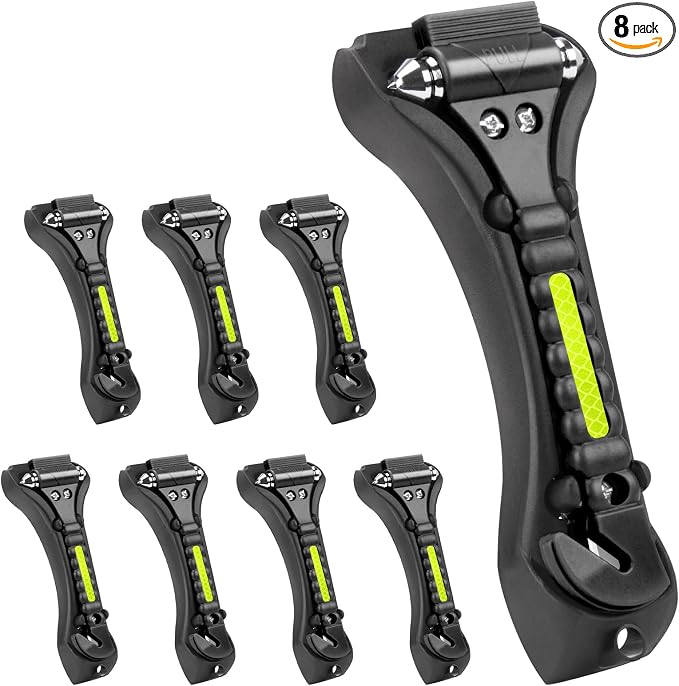 8PCS Car Window Breaker, Glass Breaker, Window Breaker Seatbelt Cutter, 2-in-1 Car Safety Hammer with One Second Emergency Glass Hammer, Safety Emergency Car Escape Tool for Car, Office, Home