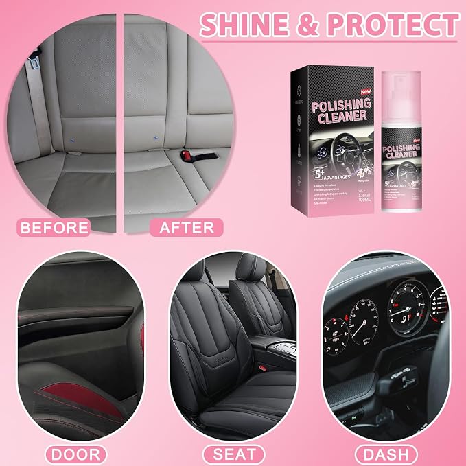 Timeno 2026 New Polishing Cleaner Car Interior, Interior All Purpose Car Cleaner for Rubber, Leather (2)