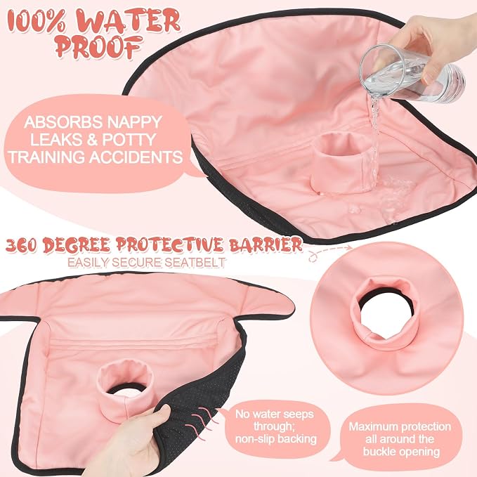 HunnmingRe 2 Pack Floral Car Seat Protector for Potty Training Waterproof Piddle Pad Cover from Spillages Nappy Leaks Toilet Training Anti Slip Backing Strollers Carseat Liner for Toddlers Babies
