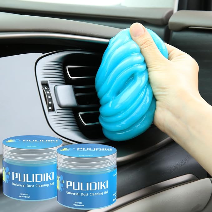 PULIDIKI Car Cleaning Gel Blue 2Pack and Car Cleaning Putty Purple 2Pack Bundle