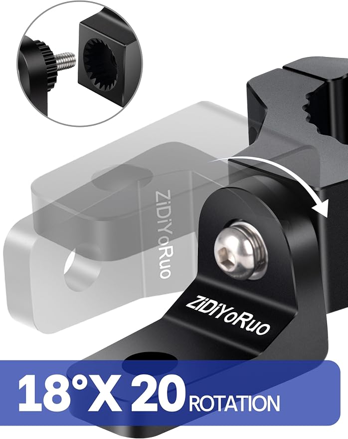 ZIDIYORUO ATV LED Light Bracket, 360 Swivel, for 0.75-1.5in Bars, 2-Pack | CNC 6061 aluminum, Fits 0.75-1.5in motorcycle & ATV bars, 360 rotation for fog, driving, cube LED lights, 10min-installation.