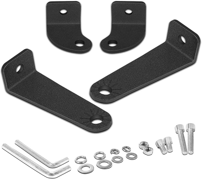Light Bar Mounting Brackets 2 Packs Universal Side-Mounted Brackets for Straight or Curved Single-Row LED Light Bar Up to 52 Inch