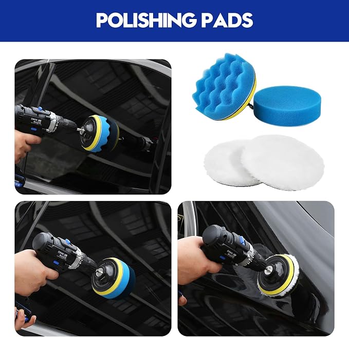 Qydipclin 38PcsB Car Detailing Kit, Car Detailing Brush Set, Car Wash Cleaning Kit, Car Detailing Brushes, Professional Car Care Kit for Interior Exterior Wheels, Blue