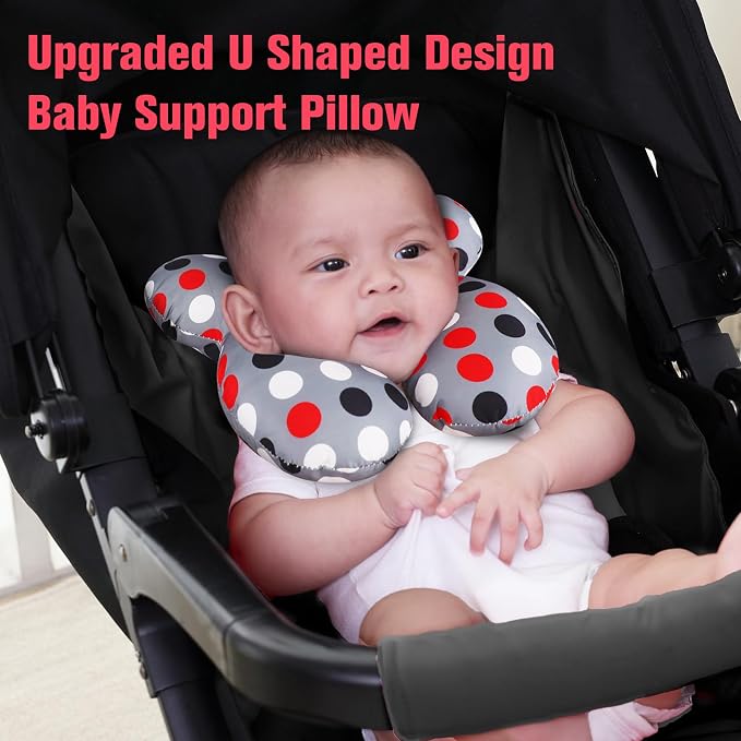 KAKIBLIN Baby Travel Pillow, Upgraded Baby Neck Pillows for Car Seat, Infant Neck Support Pillow for Head and Neck,Newborn Head Support for Car Seat,Pushchair