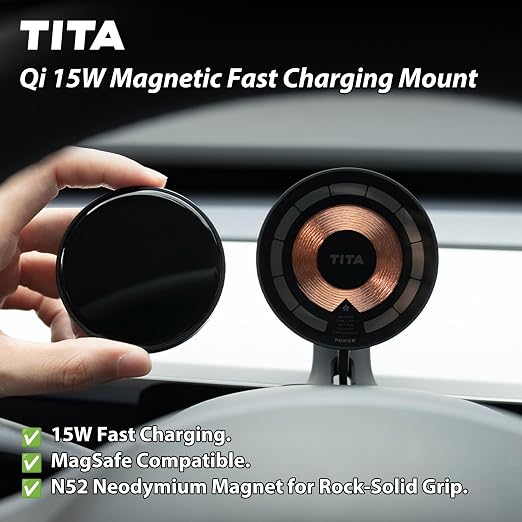 TITA HUD Pro Head Up Display for Tesla Model 3/Y 2022-2026 (Highland/Juniper), Real-Time Speed & Driving Data, 1.8" LCD Screen, Magnetic Charging Mount, Customizable UI, OTA Updates