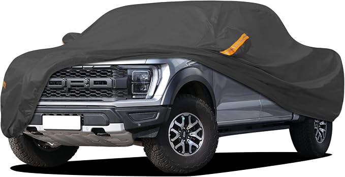 Heavy Duty Truck Cover Waterproof All Weather. Pickup Truck Cover for Tacoma, Tundra, Titan, F-150, RAM 1500, Silverado 1500, Sierra 1500 etc. Length: Up to 230 inches.