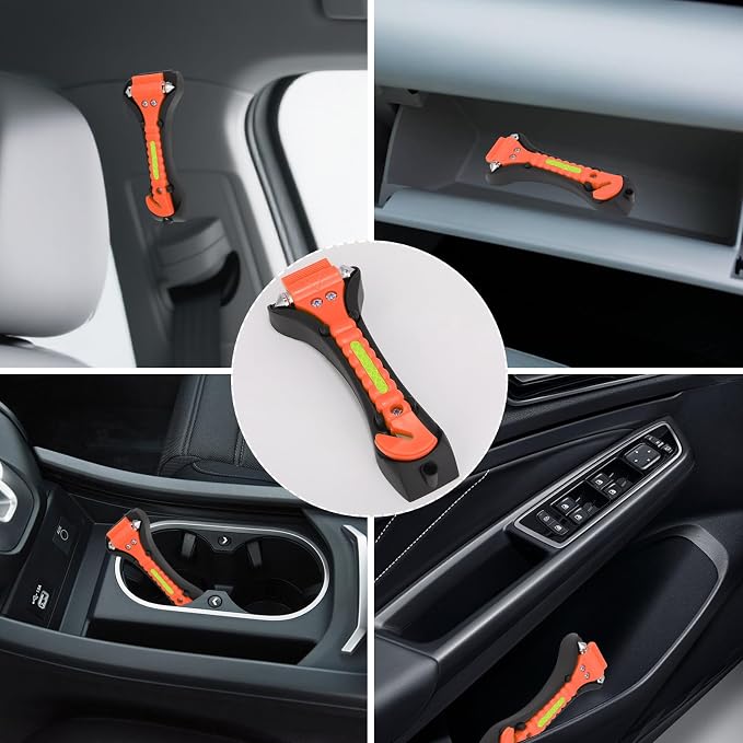 Window Breaker Seatbelt Cutter, 2-in-1 Emergency Escape Tool with Seatbelt Cutter, Car Glass Breaker for Family Rescue and Traffic Accident Emergency Escape