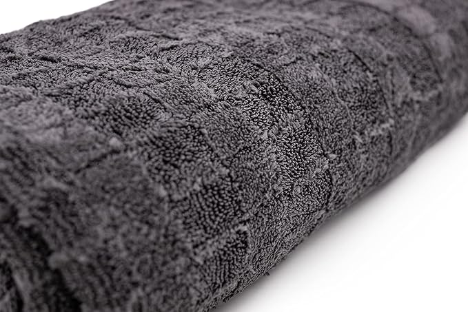 The Rag Company Gauntlet Car Drying Towel, Ultra-Absorbent 70/30 Blend Korean Microfiber, Dries Vehicles Faster Without Scratching, 900 GSM, 15x24 Inches, Ice Grey/Grey, 2-Pack