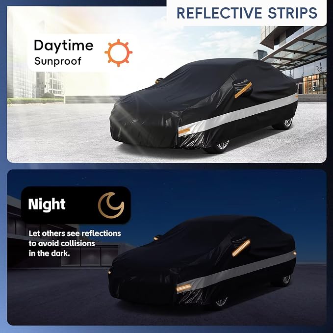 10 Layers Sedan Car Cover Custom Fit for Subaru Legacy (2001-2026), Waterproof All Weather for Automobiles, Outdoor Full Cover Sun Dust Rain Protection with Cotton. Black