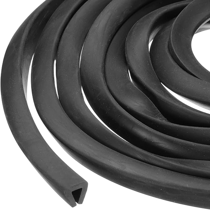 PATIKIL 26.2ft U Rubber Edge Trim Fit for 5mm Edge, 12 mm x 12 mm Black