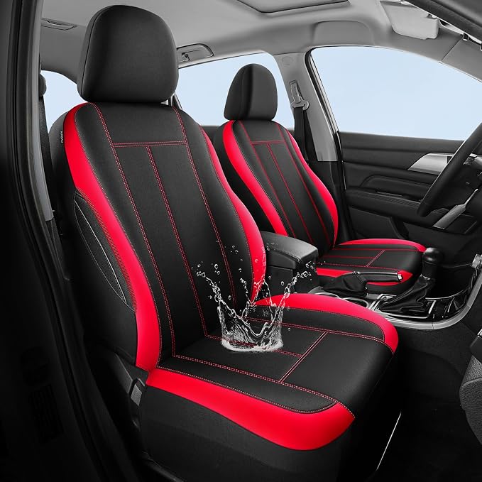 HChengkikz Full Set Neoprene Waterproof Car Seat Covers,Seat Protectors | Water Resistant Seat Protectors, Airbag Compatible, Universal Fit for Sedans, SUVs, Trucks, Vans