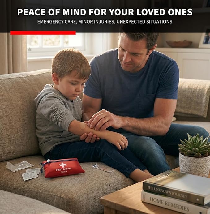 Protect Life Doctor Developed Mini First Aid Kit, 100 Piece Waterproof Emergency Kit for Car, Boat, Camping & Travel, Includes Emergency Blanket & First Aid Guide