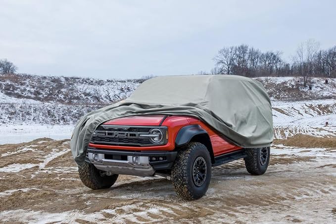 Kayme Heavy Duty Car Cover Custom Fit Ford Bronco 4 Door, Big Bend, Badlands, Outer Banks, Wildtrak, Raptor (2020-2025), Full Exterior Covers Waterproof All Weather, Sun Rain UV Protection.