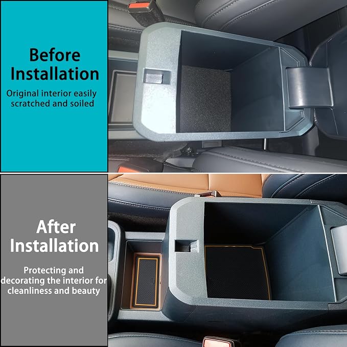 Center Console Liner Fit for Ford Maverick Accessories 2022-2024 2025 Cup Holder Insert Door Slot Coaster Interior Pocket Anti Dust Mat, Not for 2025 Model with Wireless Charger, 21pcs (Orange)