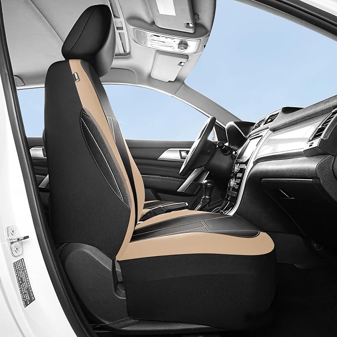 HChengkikz 2 Pack Front Neoprene Car Seat Covers | Waterproof Comfortable Seat Protectors, Airbag Compatible Universal Fit for Sedans, SUVs, Trucks, Vans