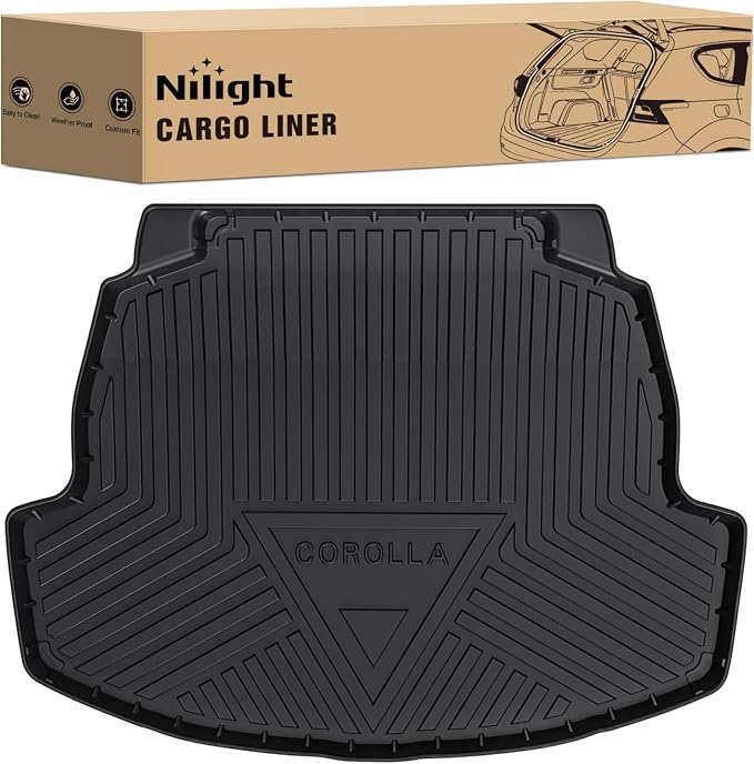 Nilight Cargo Mats for Toyota Corolla Sedan & Hybrid 2020 2021 2022 2023 2024 2025,All Weather Protection Heavy Duty Cargo Liners