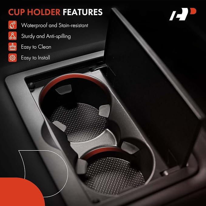 A-Premium Rear Seat Dual Cup Holder Compatible with Dodge Dakota 2005-2011, Ram 1500 2500 2002-2010, Ram 3500 2006-2010, Ram 4500 5500 2008-2010, Black, Replace# 5HD65DX9AC